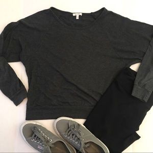 Delias Top Gray Dolman Sleeves